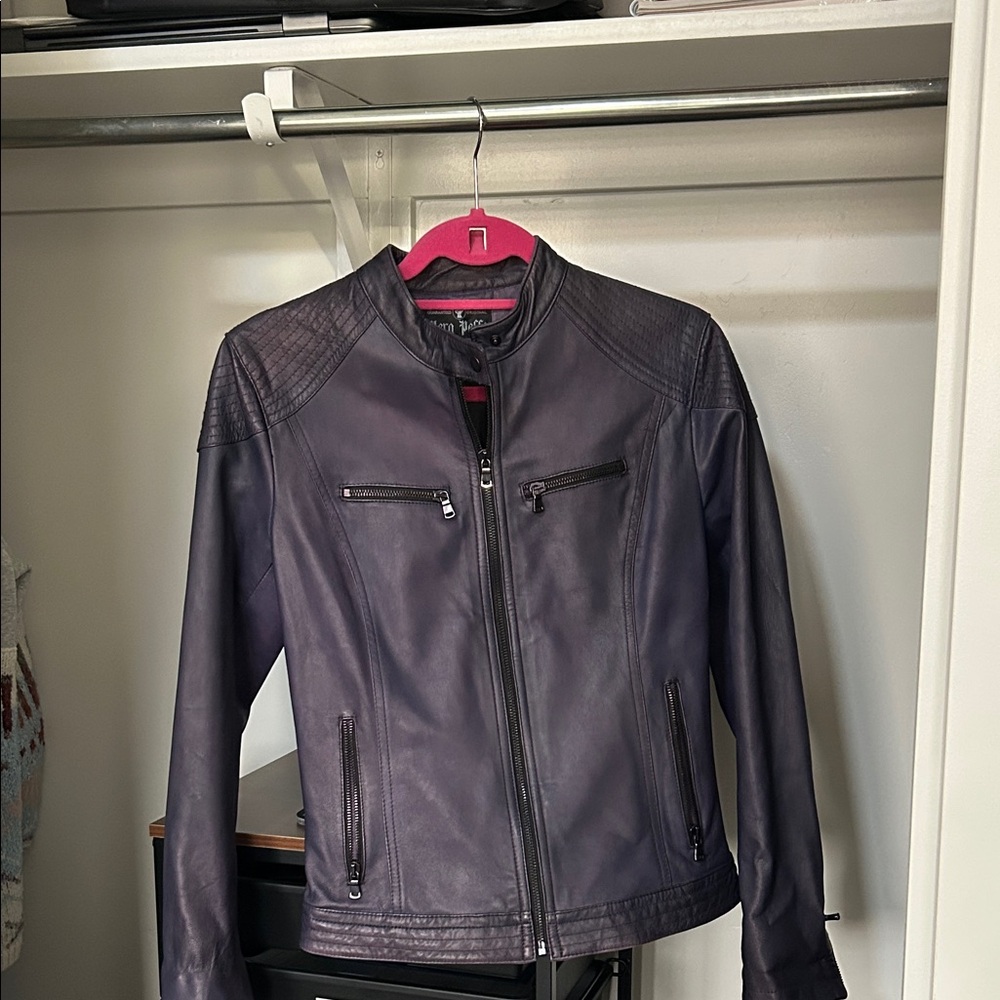 Vera Pelle Italian Leather Women's Purple Leather Jacket